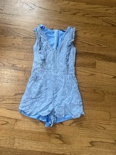 Boohoo Jumper Pinafore Women's Sz 2 Sleeveless Blue Boho