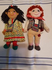 Rosie and Jim Vintage Rag Dolls 10 Inch with Complete Bags