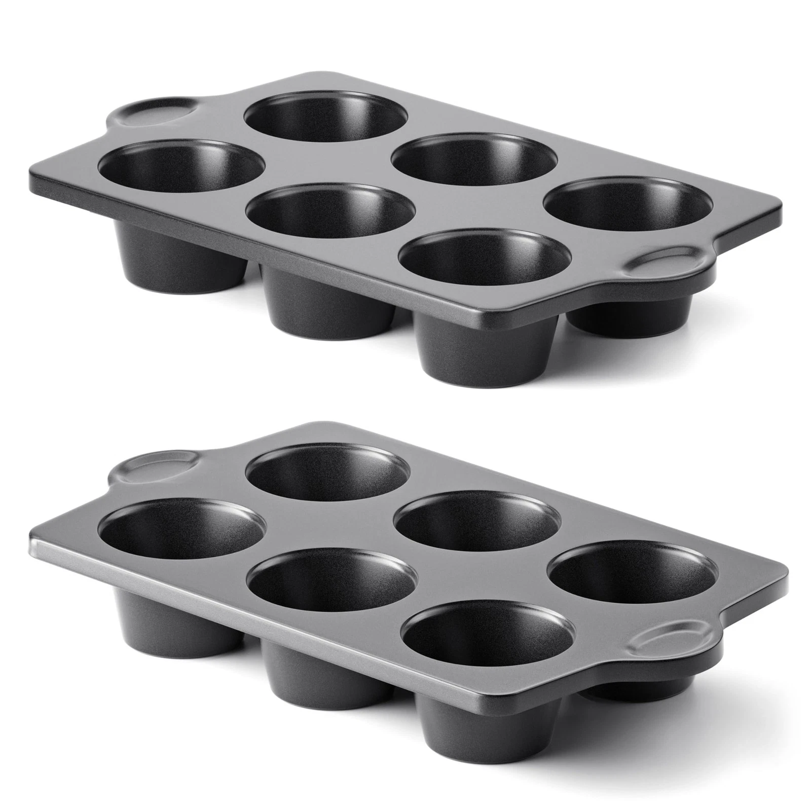 HONGBAKE Nonstick Jumbo Muffin Pan, 2 Pack Large Cupcake Tin Jumbo: 6 Cup x 2
