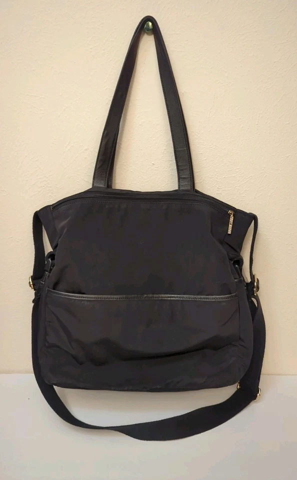 Tory Burch Nylon Cuero Ajustable Bandolera Mensajero Bolso Viaje Bebé Bolso Foto 3 de 4