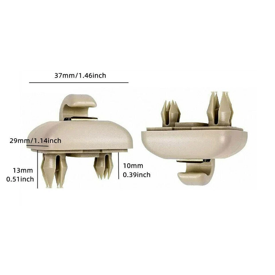 2PCS Beige Auto Inner Sun Visor Clip Fit for Audi A3 A4 A5 Q5 A7 B6 8E0857562 Foto 3 de 4