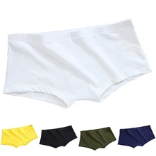 Stretchy Men's Cotton Boxer Shorts with Low Waist and U Bulge Enhancement