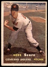 1957 TOPPS HERB SCORE 50 POOR BASEBALL CLEVELAND INDIANS