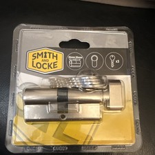 Smith and Locke Satin Nickel 35-35mm Euro Cylinder Lock with 3 Keys