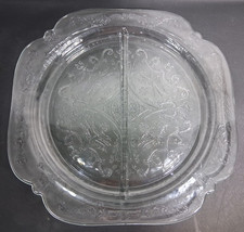 Vintage Indiana Glass Madrid Clear Glass Grill Plate Divided Relish Tray Dish