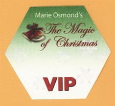 Marie Osmond The Magic of Christmas Concert Tour VIP Backstage Pass