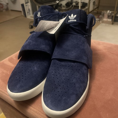 ADIDAS Tubular Invader Mens Mid Trainers Suede Blue UK8.5 NEW/UNUSED* (X128) - Picture 1 of 5