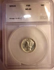 1916-S Mercury Dime San Francisco SEGS MS-65 FSB Nice Coin