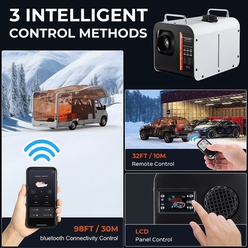 Air Diesel Heater 8KW Caravan LCD Bluetooth Remote Motorhome Thermostat Tank AU - Picture 4 of 21