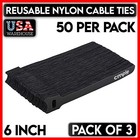6" Reusable Cable Ties Nylon Cord Organizer Hook Loop Wire Organizer 3 Pack