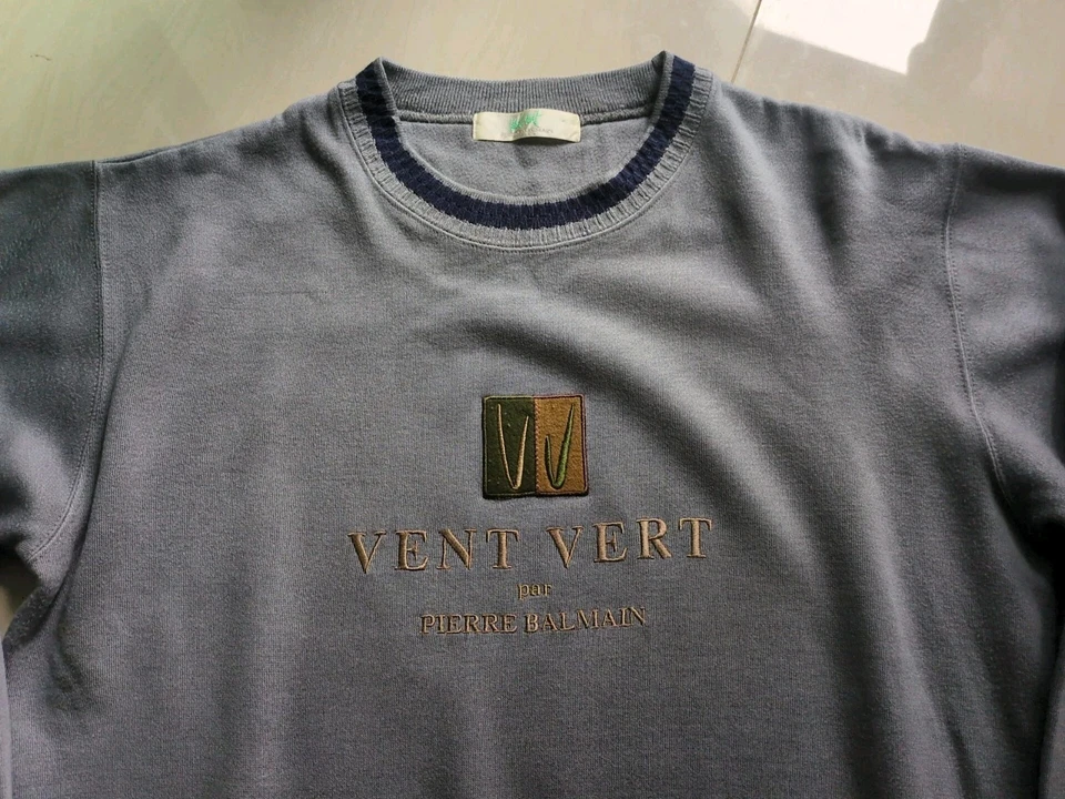 Винтажный свитшот 90-х Pierre Balmain Vent Vert хлопок размер средний редкий  - Изображение 2 из 4