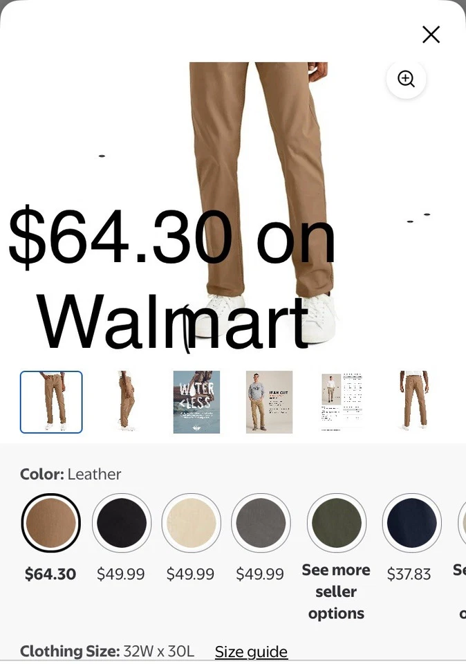 Dockers by Levi's Men's (32x30) Straight Fit Jean Cut Khaki Tech Pants Stretch - Image 3 of 4