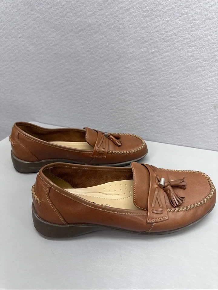 MOCASINES CON BORLAS DE CUERO THOM MCAN Talla 9W Para Mujer Sin Cordones Marrón Claro Tostado 21290 Foto 3 de 4