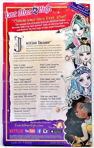 Ever After High Justine Dancer Doll 2015 Mattel DHF94 - Picture 4 of 4