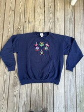 Vtg 90s Peanut Butter & Jelly Embroidered Golf Crewneck Sweatshirt USA Made SzXL