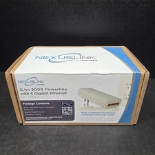 NexusLink By Comtrend GPL-2000S4 G.hn 2000 Powerline W/ 4 Gigabit Ethernet, NOB
