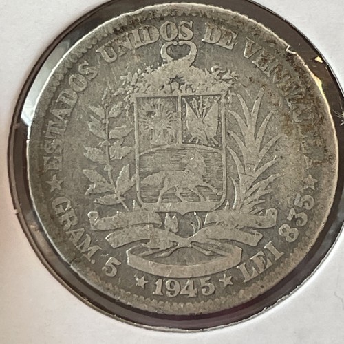 Silbermünze Venezuela 1 Bolivar 1945 F5711 - Bild 1 von 2