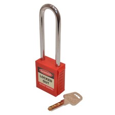 AS11492 - ASEC Safety Lockout Tagout Vorh&auml;ngeschloss langer B&uuml;gel - rot