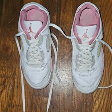 Jordan Air Jordan Girls White Pink Low Top Lace Up Sneakers US 3Y