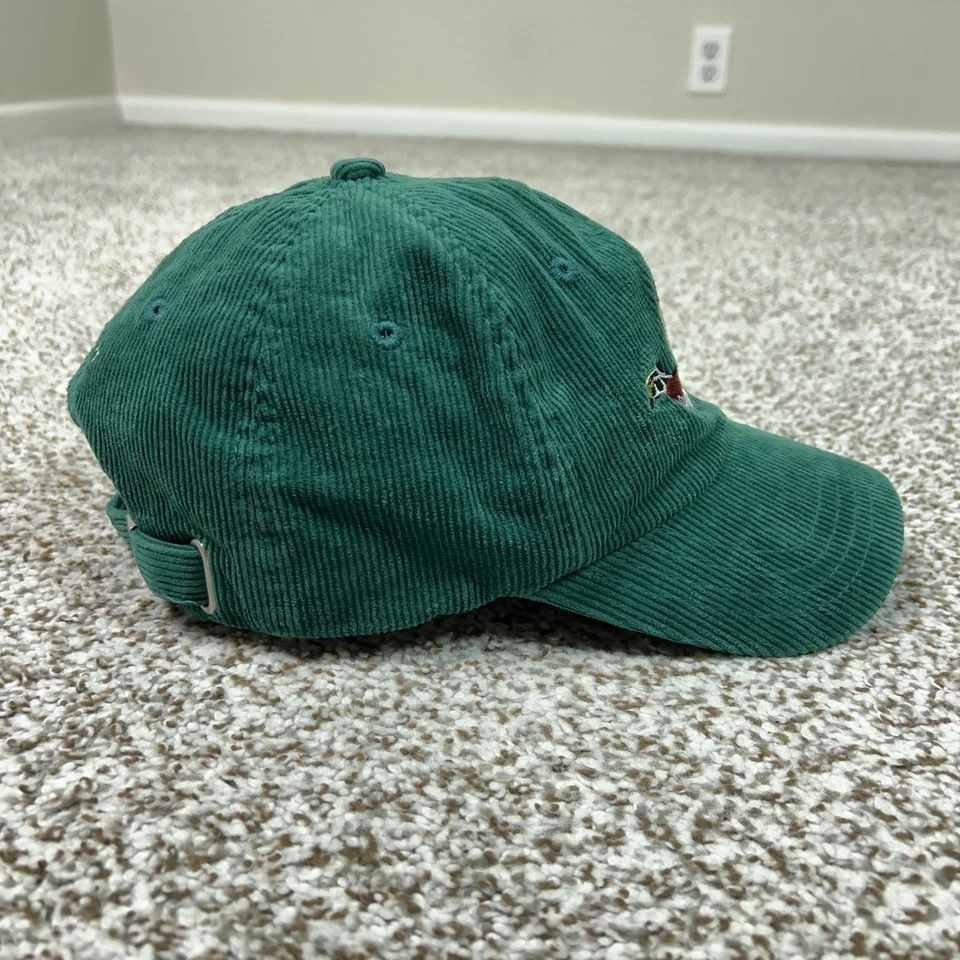 Bird Collective Hat Cap Strap Back Green Corduroy Embroidered Mallard Duck Mens - Image 4 of 4