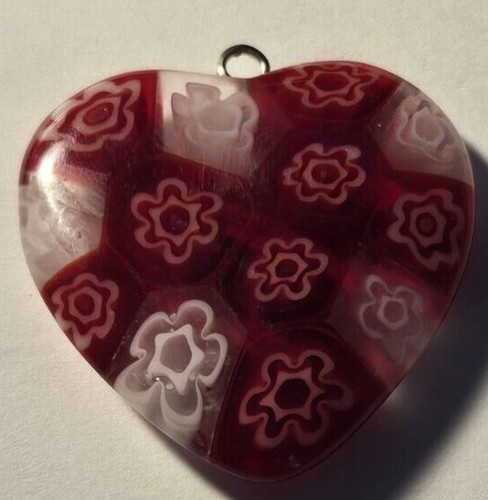 Alan K Millifiori Murano Glass Heart Pendant Red - Picture 4 of 4