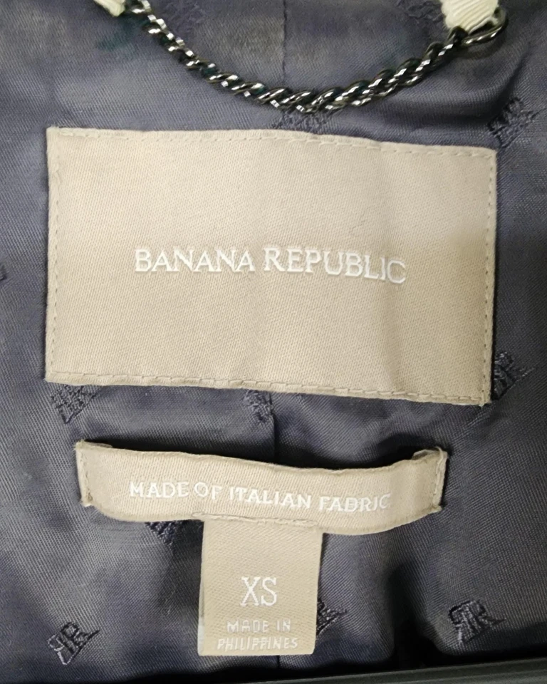 Abrigo Banana Republic para mujer XS gris claro mezcla de lana cinturón lazo ajuste y acampanado Foto 3 de 4