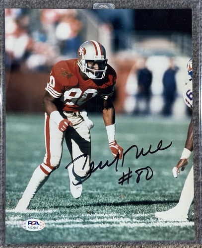 (GOAT) Autographed Jerry Rice San Francisco 49ers 8x10 Photo PSA COA #AJ23555