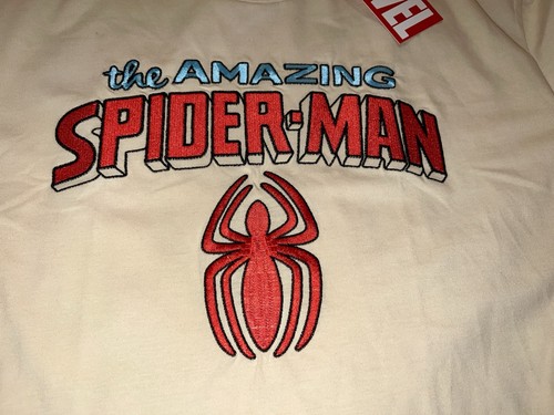 CAMISETA CORTA DE DISEÑO BORDADO SPIDER-MAN PARA HOMBRE (NUEVA CON ETIQUETAS) mercancía mediana/auténtica - Imagen 4 de 11