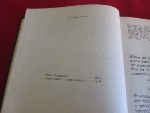 Die blauen Pavillons von Sir Arthur Quiller-Couch 1928 JM Dent HB Herzogtumsausgabe - Bild 2 von 4