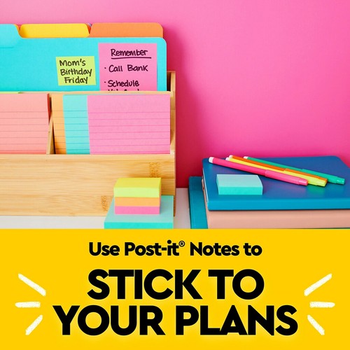 Post-it Original Pads in Cape Town Colors 3 x 5 Lined 100-Sheet 5/Pack 6355AN - Picture 6 of 9