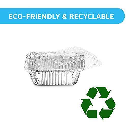 MontoPack Disposable Takeout Pans with Clear Lids 1lb Capacity