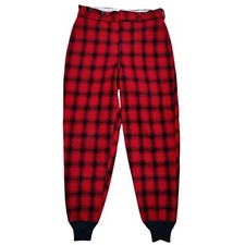 Vintage Woolrich Plaid Wool Quilted Snow Pants Sz 34