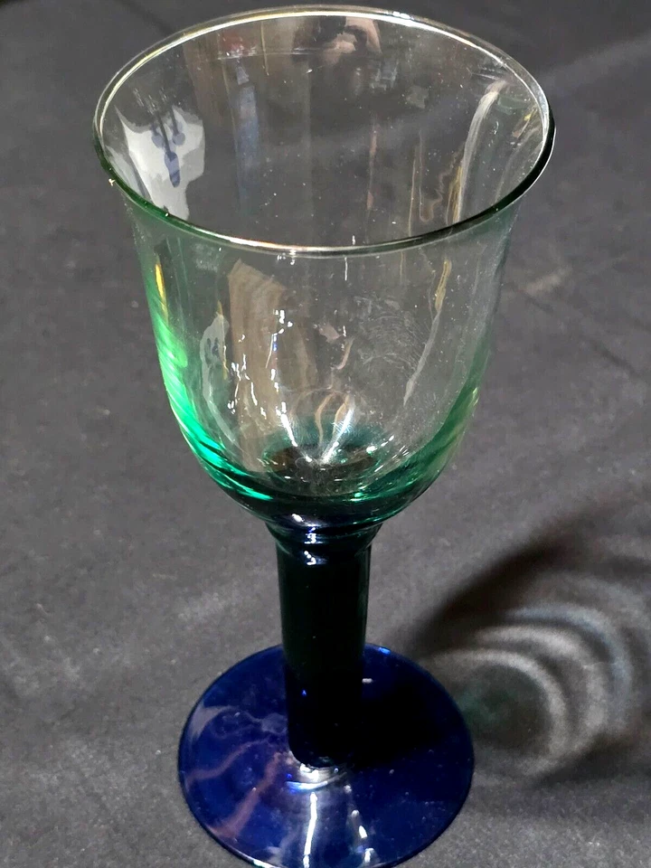 Винтажный винный бокал FOSTORIA F0S6 8,25 дюйма - ИЗУМРУД и САПФИР - красивый набор из 4 - Изображение 3 из 4