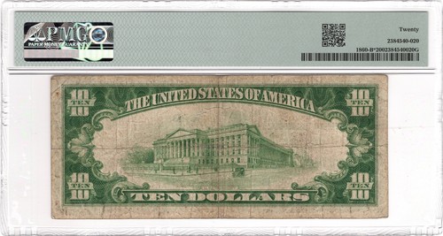 $10 1929 Federal Reserve Bank Star Note New York Fr#1860-B* PMG VF20 - Picture 2 of 2
