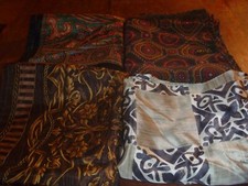 Vintage Silk Scarf Lot 4 Echo, Gold, Hook, Laldarini