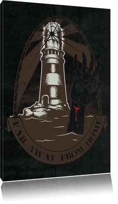 Dark Far away from home black Leinwandbild Wanddeko Kunstdruck