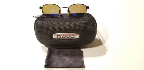 REVO H2O #1112 001/62 Black Frame Front,Tortoise Arms, Blue Mirror Mineral Glass - Picture 1 of 12