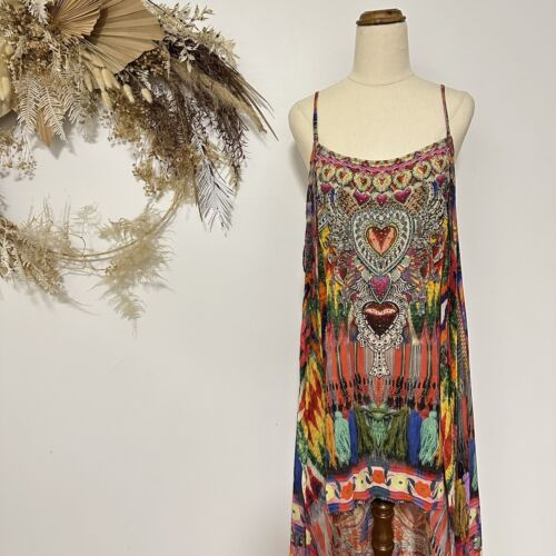 Camilla Franks Tassel Me Chiapas Dress Overlay Floral Embellished Silk Size 3 - Picture 4 of 18