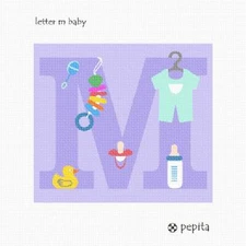 Letter M Baby Needlepoint Kit or Canvas