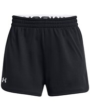 Under Armour Kids Play up Mesh Shorts Girls Black SZ YS