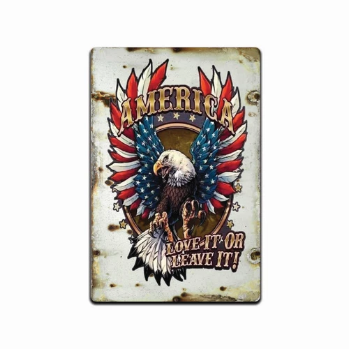 US Vintage Retro Tin Sign door Wall Decor Metal Bar  Pub Poster AMERICA LOVE IT.