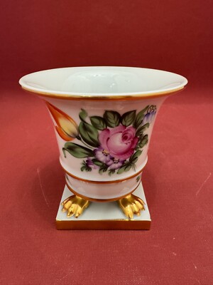 Herend Bouquet de Tulipe Vase Art Deco Tatzenfußvase 20er Jahre