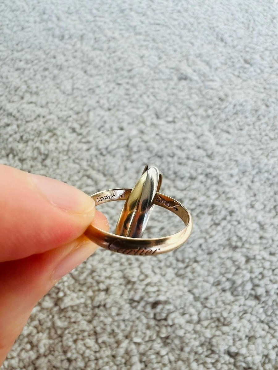 【Cartier】Trinity ring Small WhiteGold RoseGold YellowGold Trinity ring, small model, paved