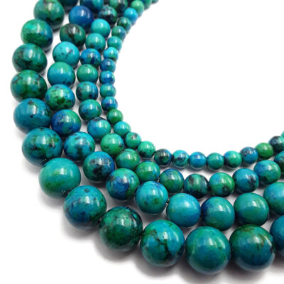 Azurite Smooth Round Beads 4mm 6mm 8mm 10mm 12mm 15.5'' per Strand