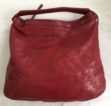 Tano Red Leather Xl Hobo Handbag Purse Bag-mint
