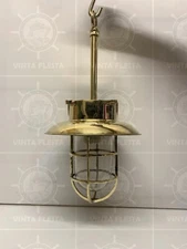 New Nautical Marine Brass Pendant Light - Hanging Cargo Ship with Shade