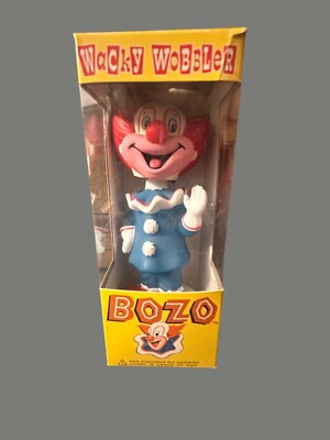 【FUNKO WACKY WOBBLE】 BOZO FUNKO BOZO THE CLOWN WACKY WOBBBLER BOBBLE HEAD + PROTECTOR