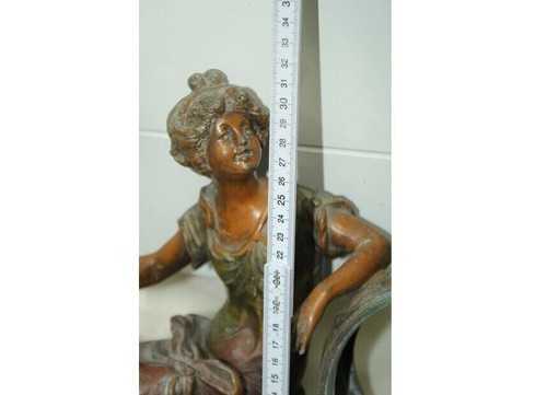 C53i) Aug.Moreau saggio parte superiore ninfa con cupido del XIX secolo Francia - Foto 9 di 9