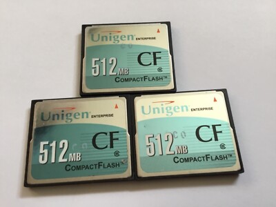 3pcs 512mb Unigen Compactflash  CF I  memory card CF Router, NIKON CANON cameras