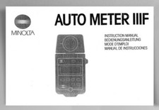 Minolta Auto Meter IIIF Instruction Manual Reprint